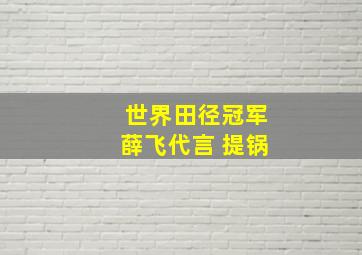 世界田径冠军薛飞代言 提锅